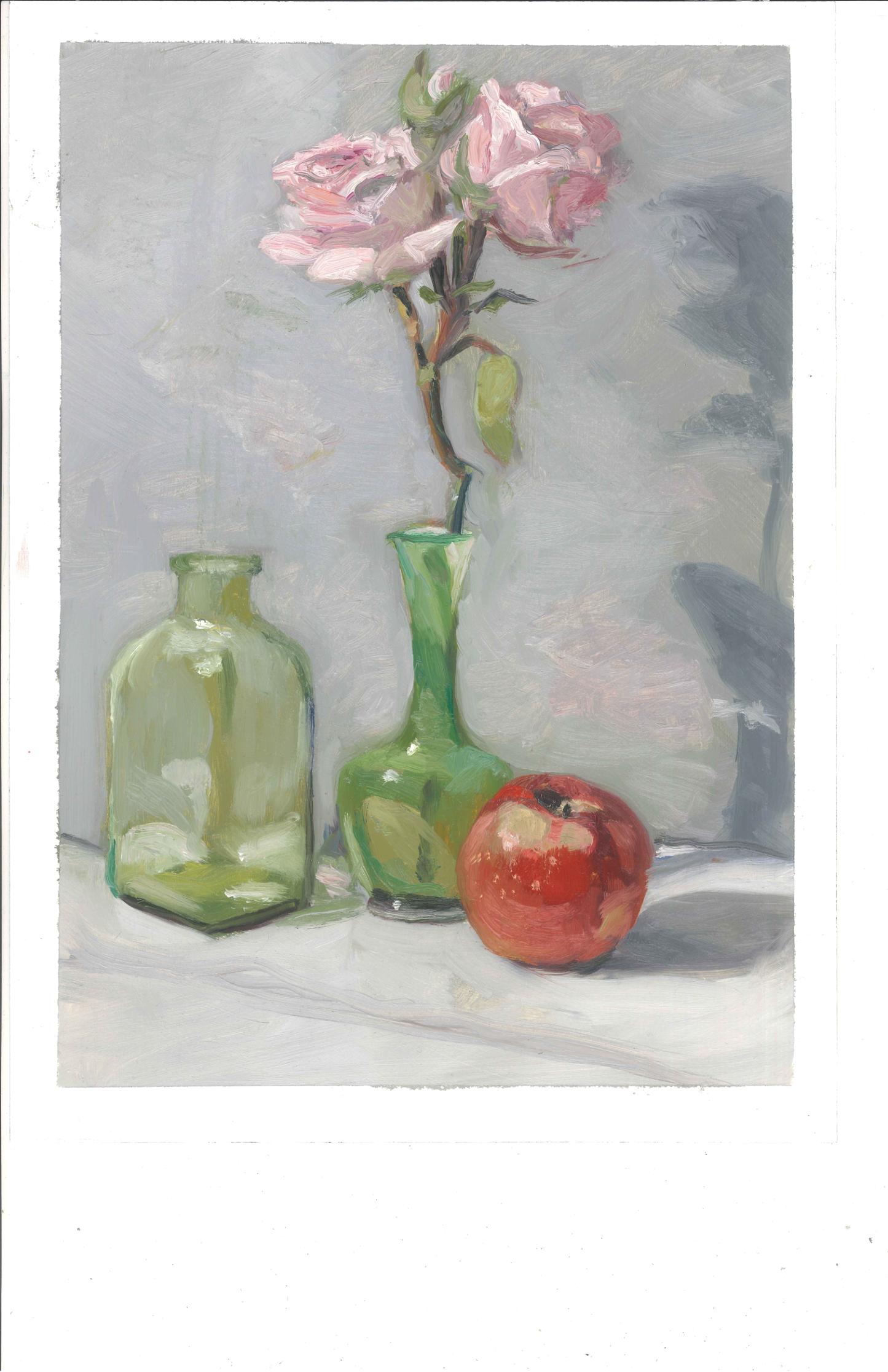 Vintage Glass, Fresh Rose and Apple